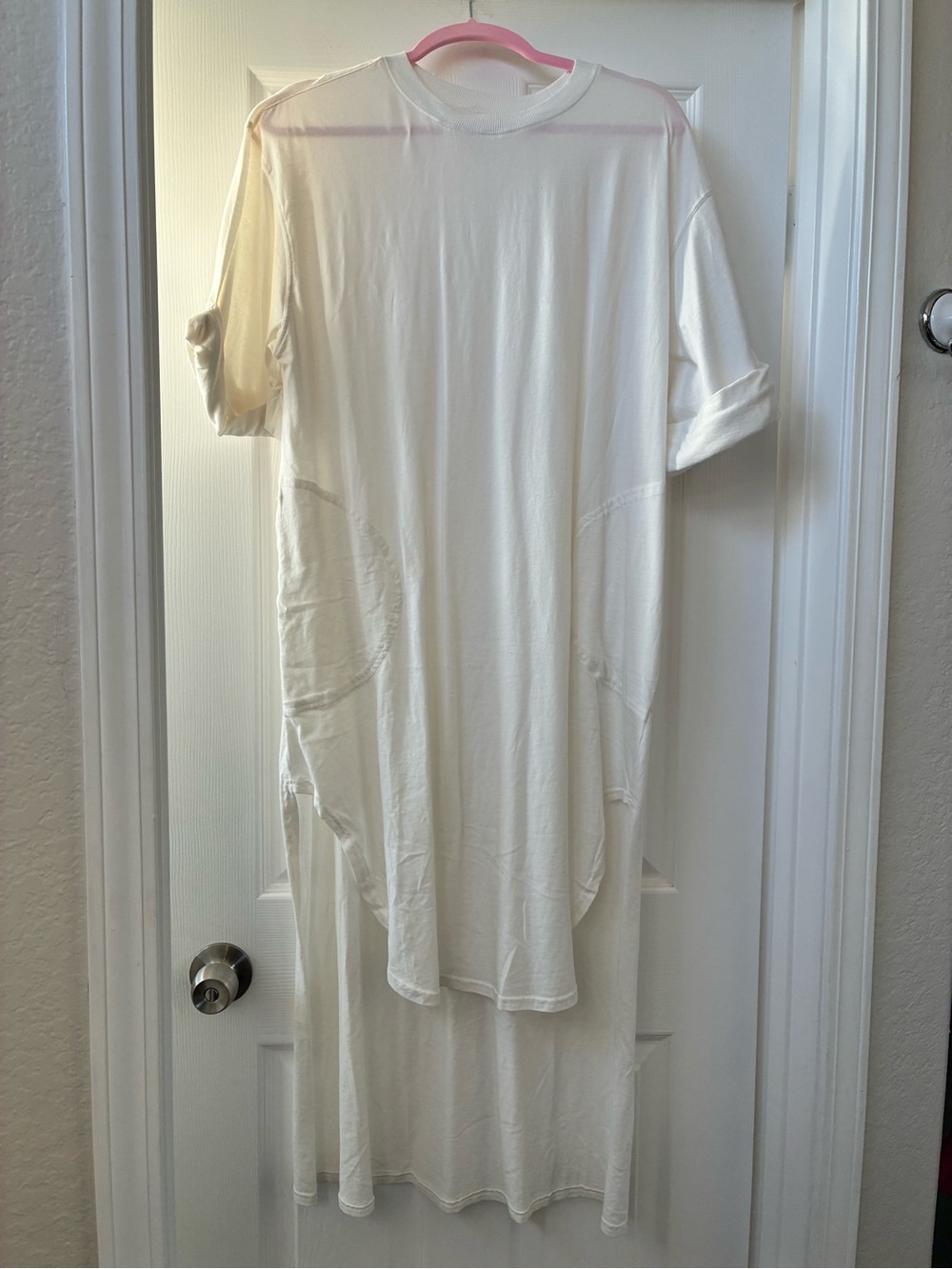 Free People Cream High-Low T-Shirt Dress